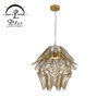Gold Metal Cage Pendant Light LED 12W Warm White Hanging Lamp Loft