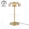 Premium High Effiective Light Amber Glass Shade Gold Body LED Table Lamps 9965