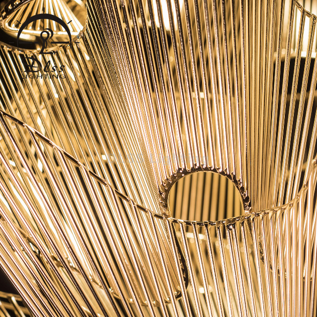 Gold Metal Cage Pendant Light LED 12W Warm White Hanging Lamp Loft
