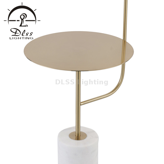 Light Collection Luminaires Marble Base LED Floor Lamp, with Small Table Plate