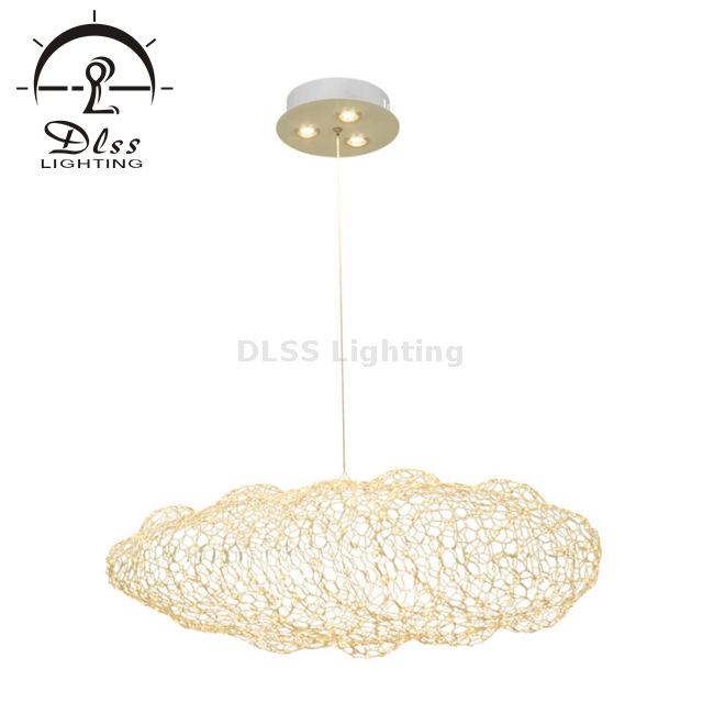 Mesh Cloud Pendant Lighting Art Deco LED White Hanging Ceiling Light Over Table Creative LED Hanging Lamp