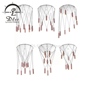 Cylinder Cluster Chandlier Copper Color Different Quantity Combination Customization Chandelier