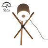 Walnut Black Modern Floor Lamp with Leather Head and Tripod Floor Lamp