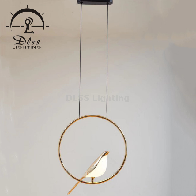 Vivid Bird Pendants Light Pendant Lamp Bird in a Loop LED Chandelier 