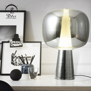 Modern Collection Gold/Silver/Copper Big Glass Cone Base Desk Decoration Table Lamp 