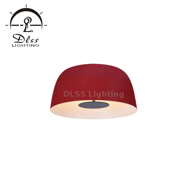 DLSS Modern Flush Mount Ceiling Light,Minimalist Metal Red Finish Close to Ceiling Light Fixtures,Round Shape Ceiling