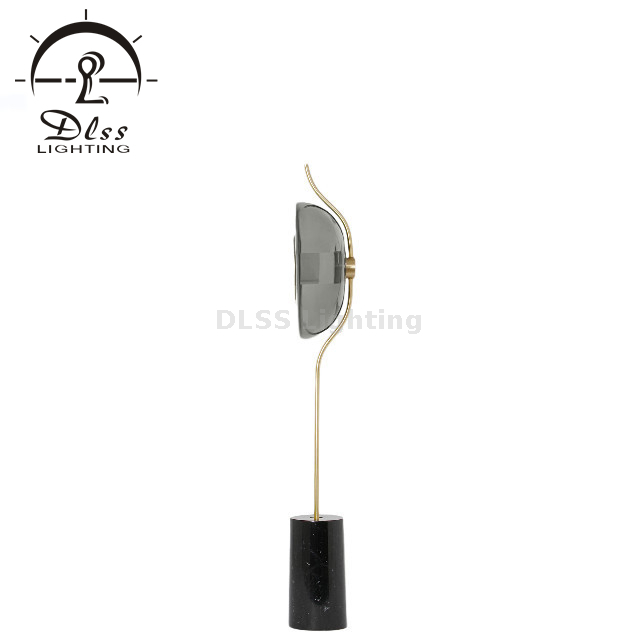 DLSS Lighting Clear, Smoky, Amber Glass Shade Marble Base Elegant Modern Creative Floor Lamp 9285F
