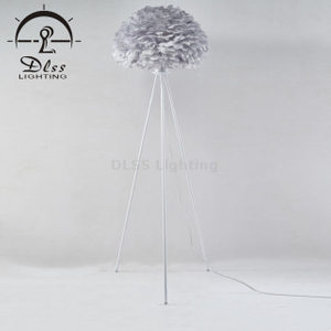 Project Lighting Solution White, Grey Feather Tripod Table Lamp Floor Lamp 9812