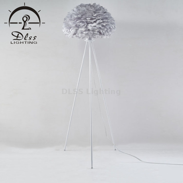 Inspiration on Lighting Design White, Grey Feather Tripod Table Lamp Floor Lamp 9812