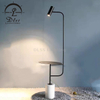 Light Collection Luminaires Marble Base LED Floor Lamp, with Small Table Plate